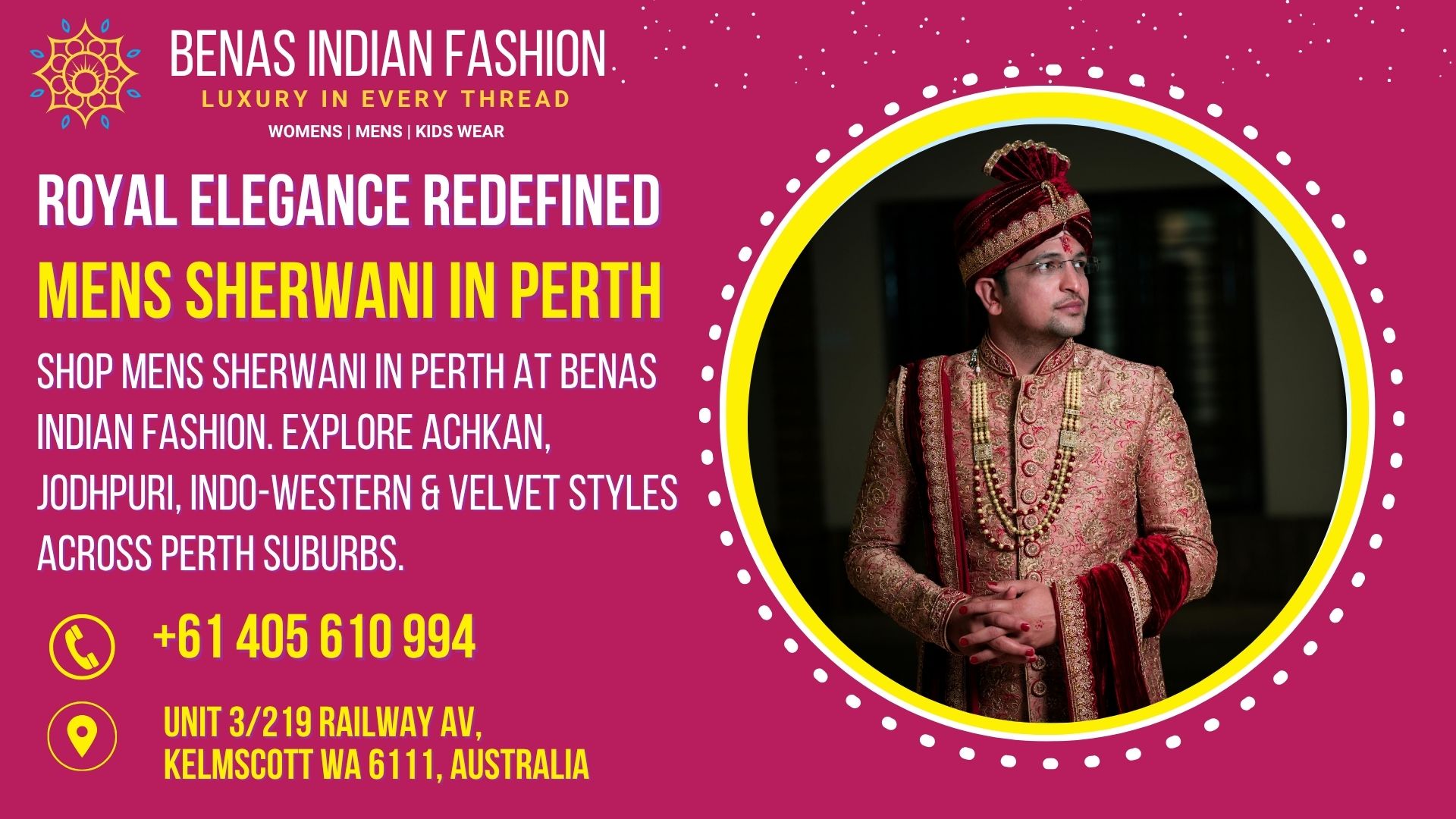 Mens Sherwani in Perth